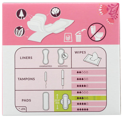 Natracare Ultra Extra Pads with Wings, Regular, Individually Wrapped, Made with Certified Organic Cotton, Ecologically Certified Cellulose Pulp and Plant Starch (1 Pack, 12 Pads Total)