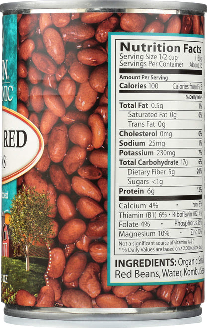 Eden Organic Small Red Beans, No Salt Added, 15-Ounce Cans (Pack of 12)