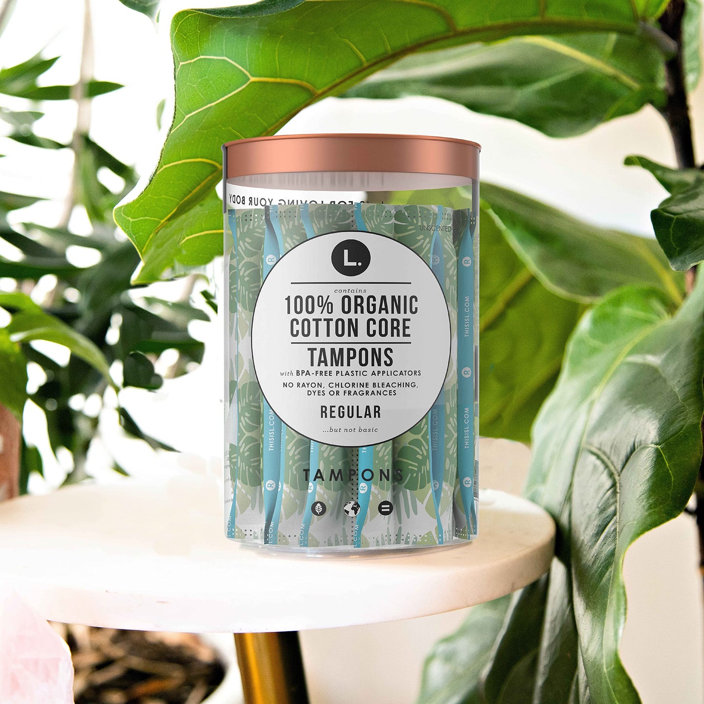 L. Cotton Tampons Regular Absorbency, Contains an Organic Cotton Core, Made Without Synthetic Pesticides, or Fragrances 84 Count (2 Packs of 42)