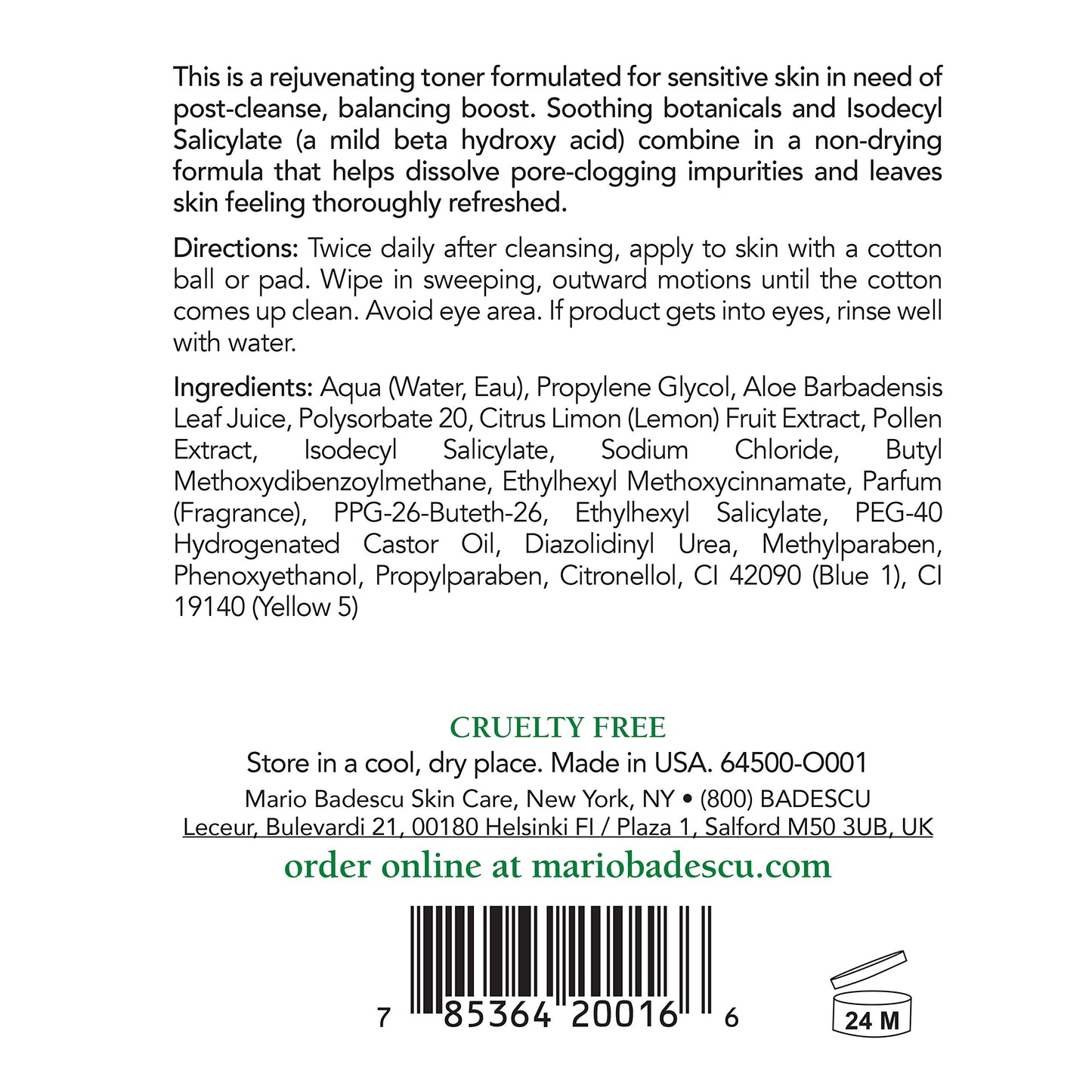 Mario Badescu Keratoplast Cleansing Lotion Toner - Soothing & Rejuvenating Skin Care Face Toner with Aloe Vera