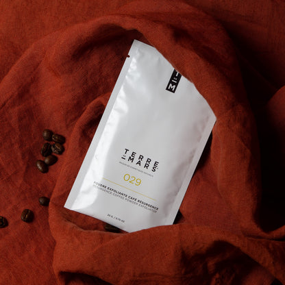TERRE DE MARS| Resurgence Coffee Powder Exfoliator | Cosmos Organic | Café Arabica | Coconut | Castor oil| Exfoliates | Moisturizes | Nourishes | 20gm