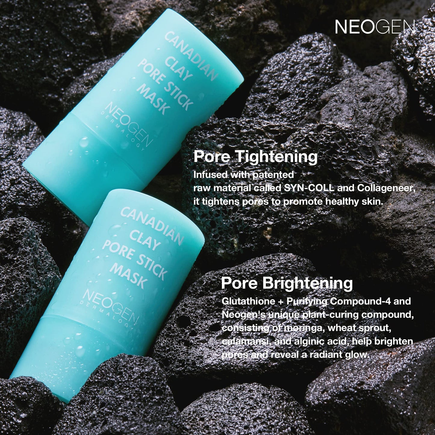 DERMALOGY by NEOGENLAB Canadian Clay Pore Stick Mask, 28g (0.99 oz) – Minimizes Pores, Removes Blackheads & Excess Sebum, Glacial Mud & Colloidal Clay, Korean Skincare