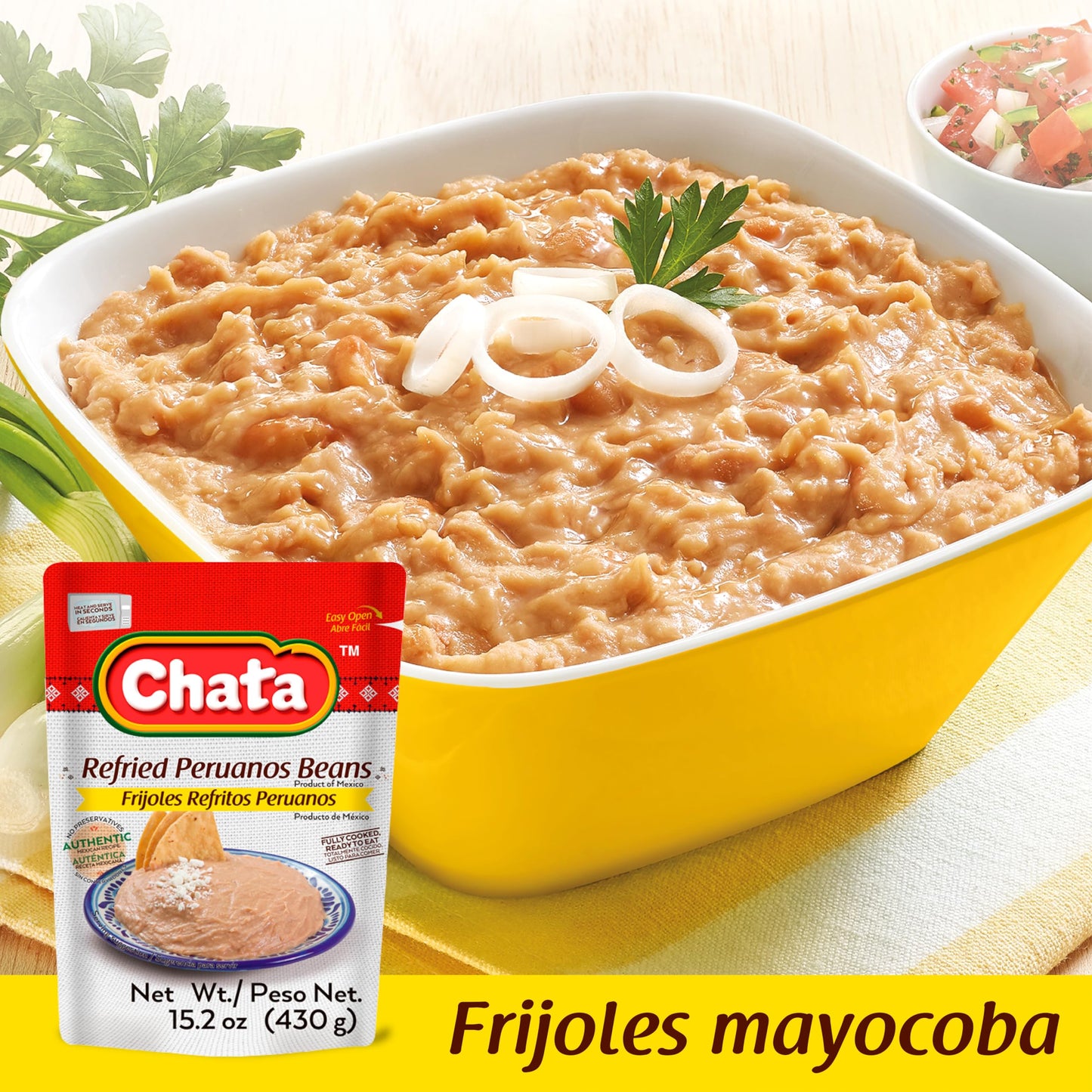 Chata Mexican Refried Mayocoba Beans, 15.2 oz (Pack of 3)