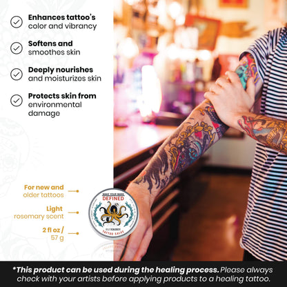 Billy Jealousy Make Your Mark Defined Tattoo Salve, Tattoo Aftercare with Vitamin E and Soybean & Lavender Oils, Protects, Deeply Nourishes, and Enhances Vibrancy, 2 oz