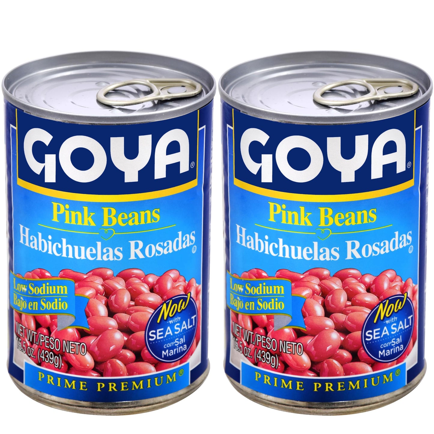 Goya Foods Low Sodium Pink Beans, 15.5 Ounce (Pack of 2)