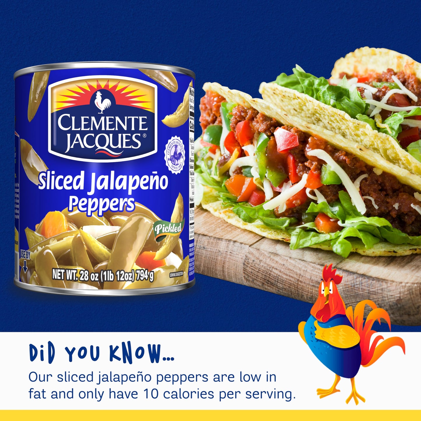 Clemente Jacques Sliced Jalapeño Peppers, 28 oz (Pack of 12)
