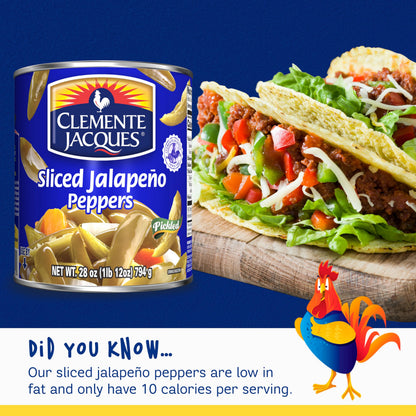 Clemente Jacques Sliced Jalapeño Peppers, 28 oz (Pack of 12)