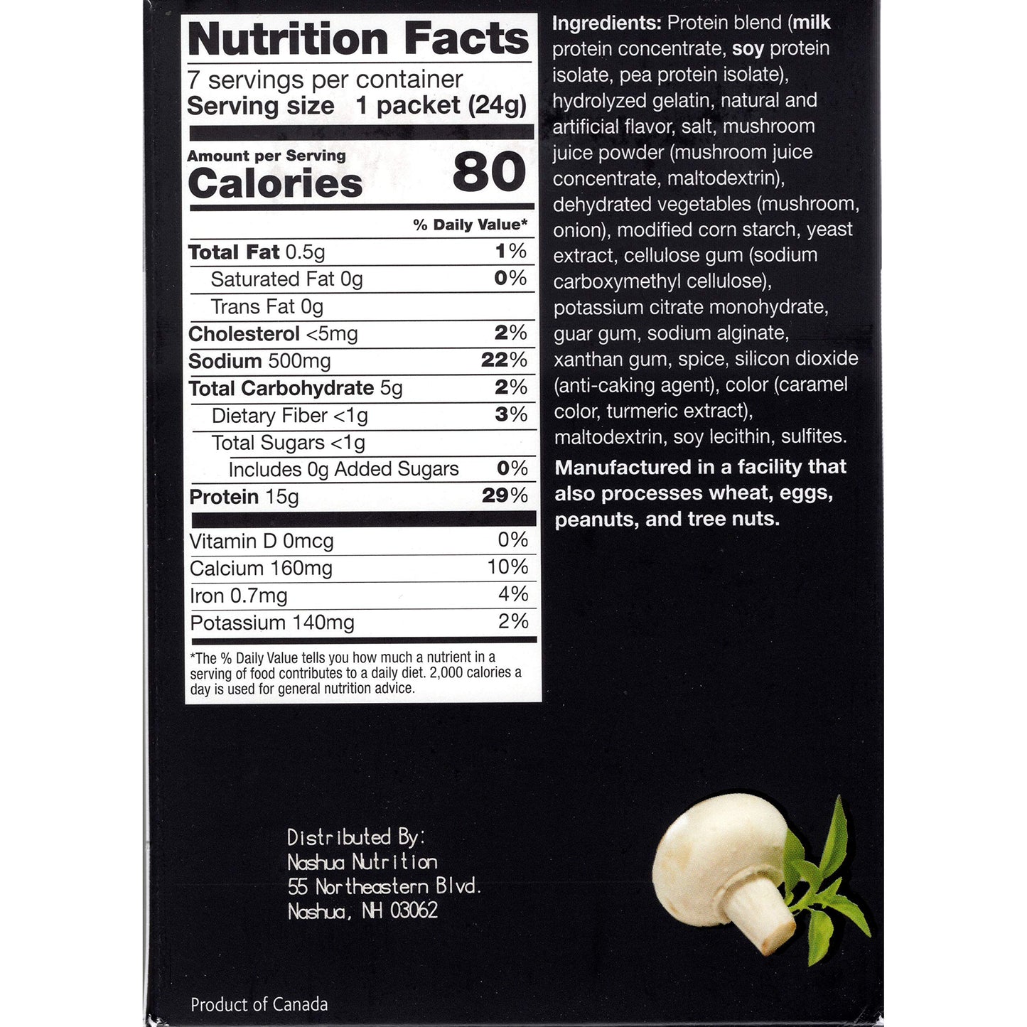Proti-Thin Keto Cream of Mushroom Soup – High Protein (15g), Low Carb, Low Calorie, Gluten-Free, Instant Healthy Diet Soup Mix,1 Pack of 7 Servings