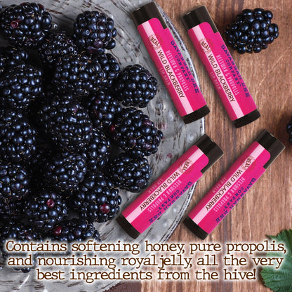 Savannah Bee Company Lip Balm - Silky Smooth Natural Balm (Wild Blackberry 3 pack)