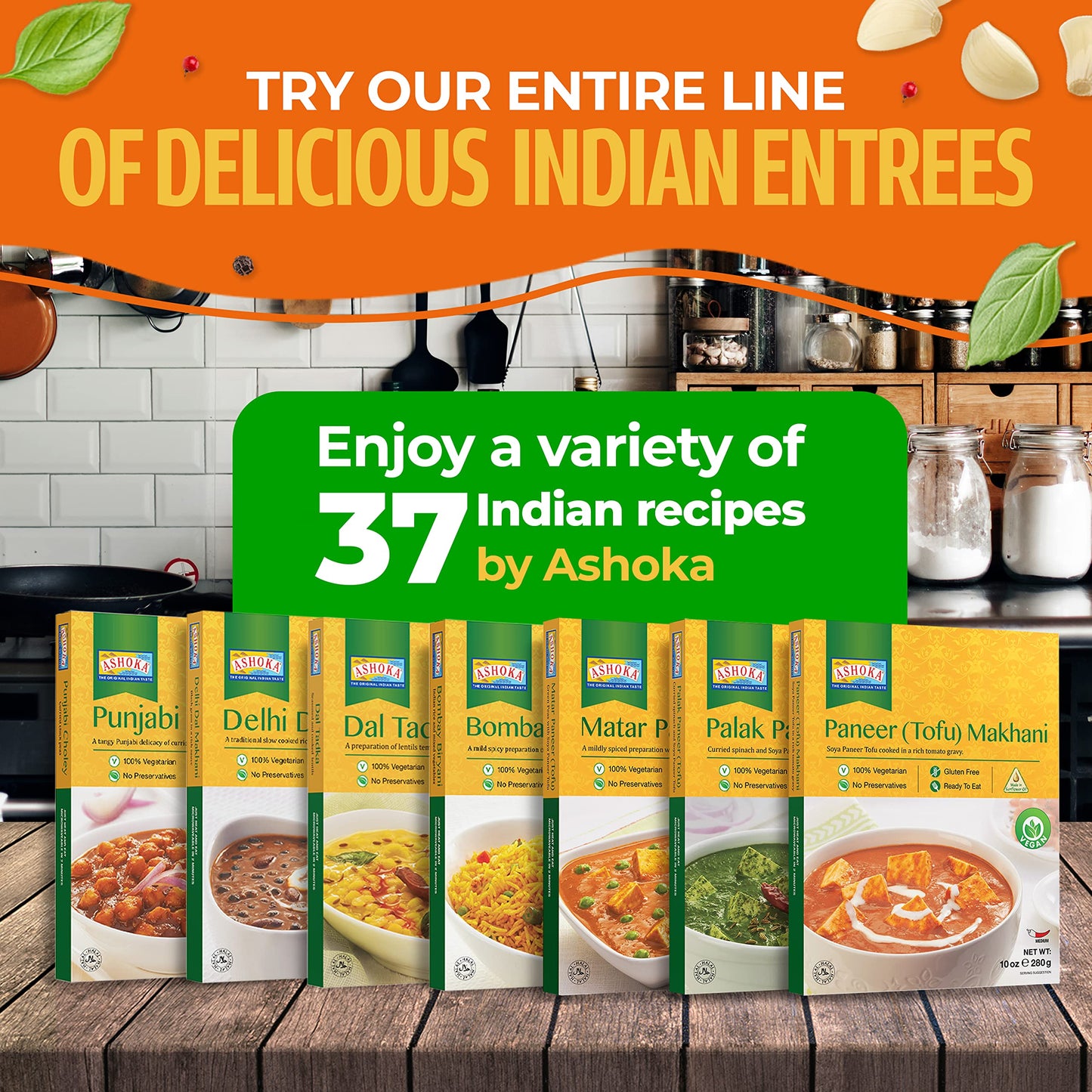 Ashoka Heat & Eat Rice 1932, Vegan Biryani Rice, All-Natural Instant Meals, Bombay Biryani, Kosher Certified Portable Lunch, Made from Aged Basmati Rice, Gluten-Free, No Preservatives, Pack of 5