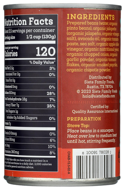 Siete Beans Charro 15.5 OZ