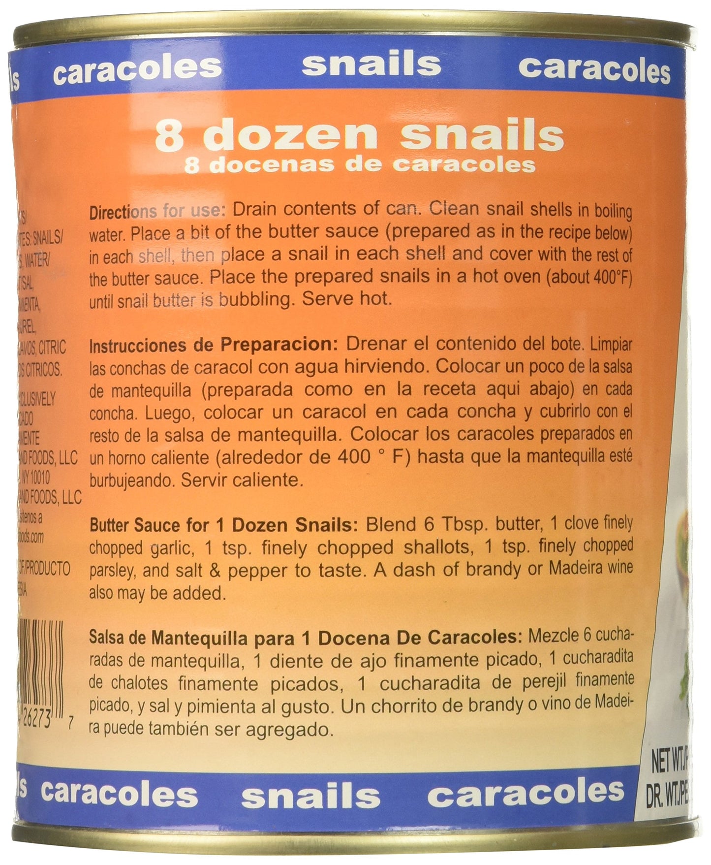 Consul Very Large Escargots, Specialty Imported Food, 28.2 Ounce Can, Pack of 1
