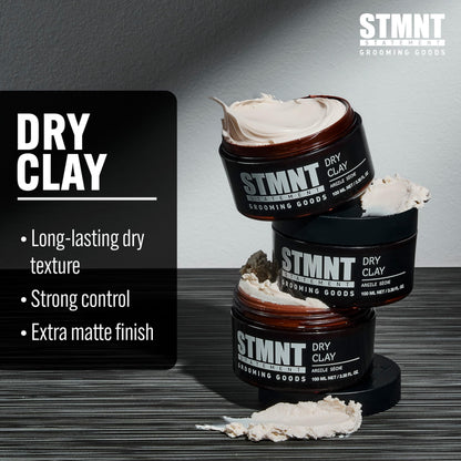 STMNT Grooming Goods Dry Clay | Extra Matte Finish | Super Strong Control | Easy to Wash Out