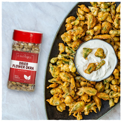 Eastanbul Dried Okra, 3.4oz Dried Ladies' Finger Ocra, Dry Ochro, Bamie AKA Kuru Bamya for Snacks, Stews, Stir Fries Rehydratable for Fried Okra, Gumbo, Turkish Food