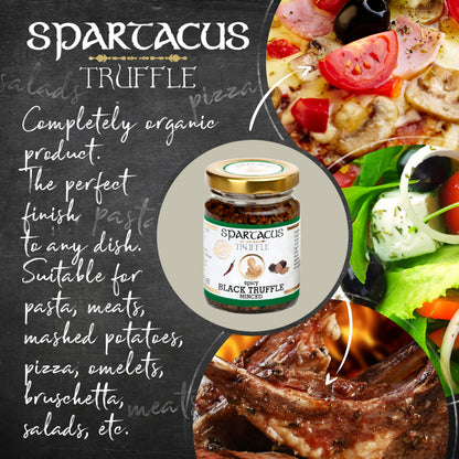 Spartacus Black Minced Truffle | Slightly Spicy | Treat yourself to culinary excellence | Exquisite black truffles for gourmets (90g)