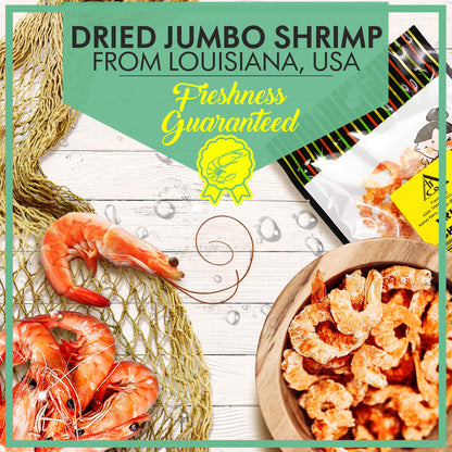 Asia Trans Dried Louisiana Large Shrimp - Hawaiian Favorite - Fresh-Caught & Dehydrated for Snacks, Asian Seafood Salad, Pad Thai, or Soup