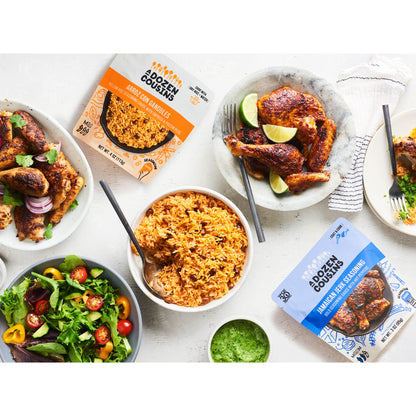 A Dozen Cousins Caribbean Coconut Rice Seasoning Sauce (10 Pack), Pour & Mix Coconut Rice Starter, Coconut Paste, Dried Coconut, Garlic, Spices, Gluten Free, Vegan, Clean Ingredients, Easy Meal, 4oz Each