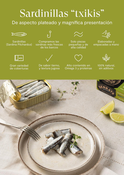 Baby Sardines in Olive Oil - 16/20 units, 1 tin x 4.1 oz