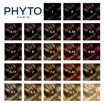 PHYTO Phytocolor Permanent Hair Color with Botanical Pigments, 100% Grey Hair Coverage, Ammonia-free, PPD-free, Resorcin-free, 0.42 oz