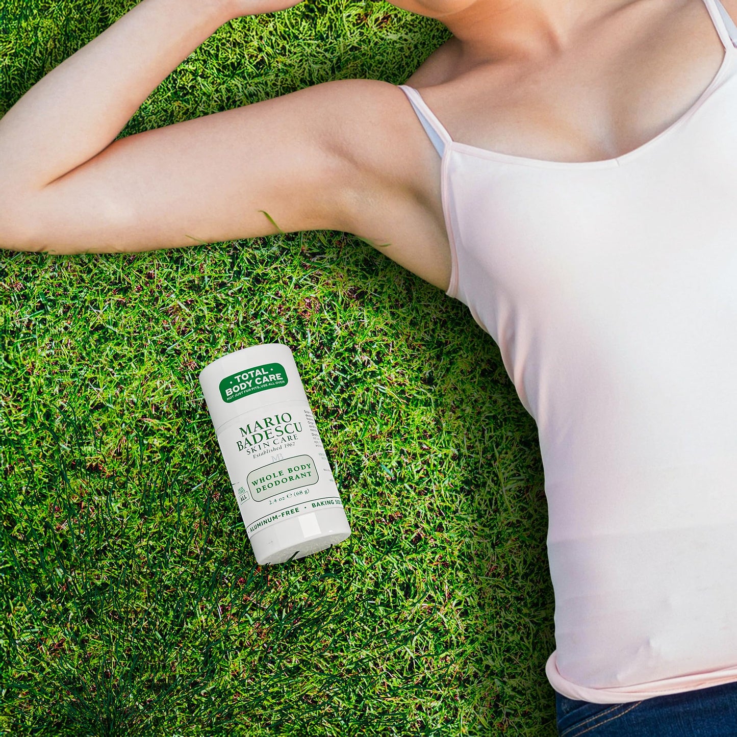 Mario Badescu Whole Body Deodorant for Women and Men, Baking Soda & Aluminum Free, Lightweight All Over Deodorant, Full Body Odor Eliminator for Travel & Daily Use, Non-Irritating, 2.4 Oz