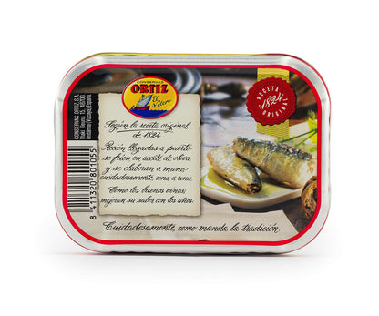 Ortiz Sardines A la Antiqua 'Old Style', Moist and Tender, Wild Caught in Spain and Hand-Packed in Premium Extra Virgin Olive Oil, Enjoy in Salads, Sandwiches and on Toast, 4.9oz Can (Pack of 2)