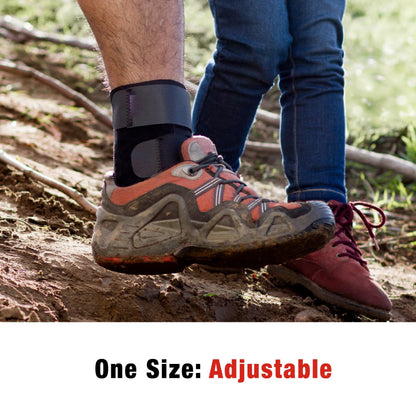 ACE Deluxe Ankle Stabilizer, Adjustable, Black, 1/Pack