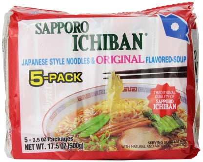 stickerless New Ramen Noodles, Original Soy Sauce Flavor, No.1 Tasting Japanese Instant Noodles (Pack of 6)