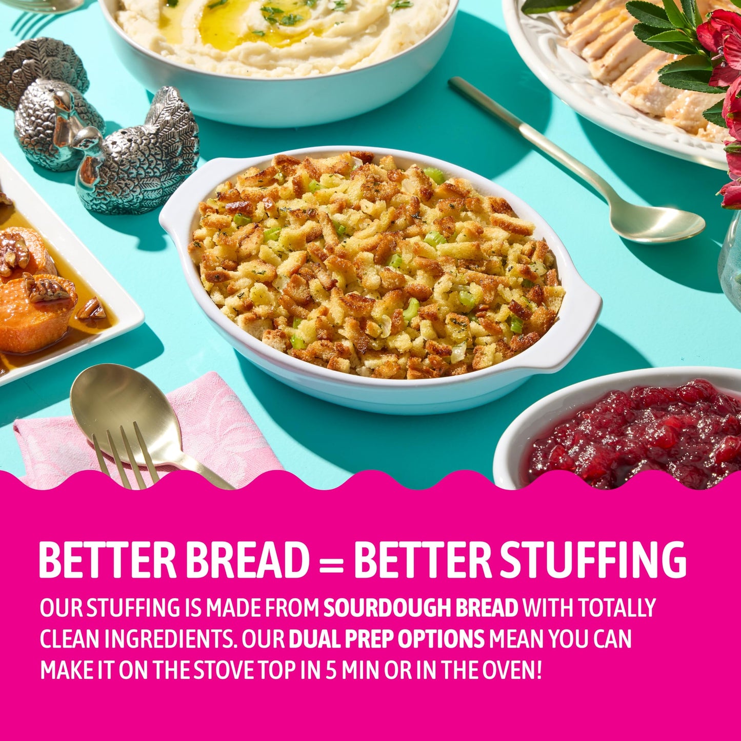 Kooshy Stuffing Mix | Sourdough Stuffing Mix | Vegan No Seed Oil Thanksgiving Dinner Side & Pantry Staple | Stove or Oven Prep (6 oz Bag | 3 Pack)