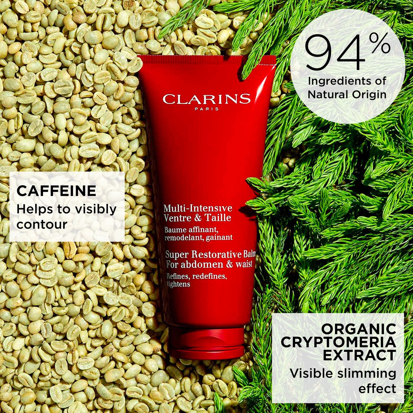 Clarins Super Restorative Abdomen & Waist | Anti-Aging Body Cream For Mature Skin Weakened By Hormonal Changes | Visibly Redefines for Slimming Effect | Firms, Tightens & Tones Skin | 6.8 Ounces