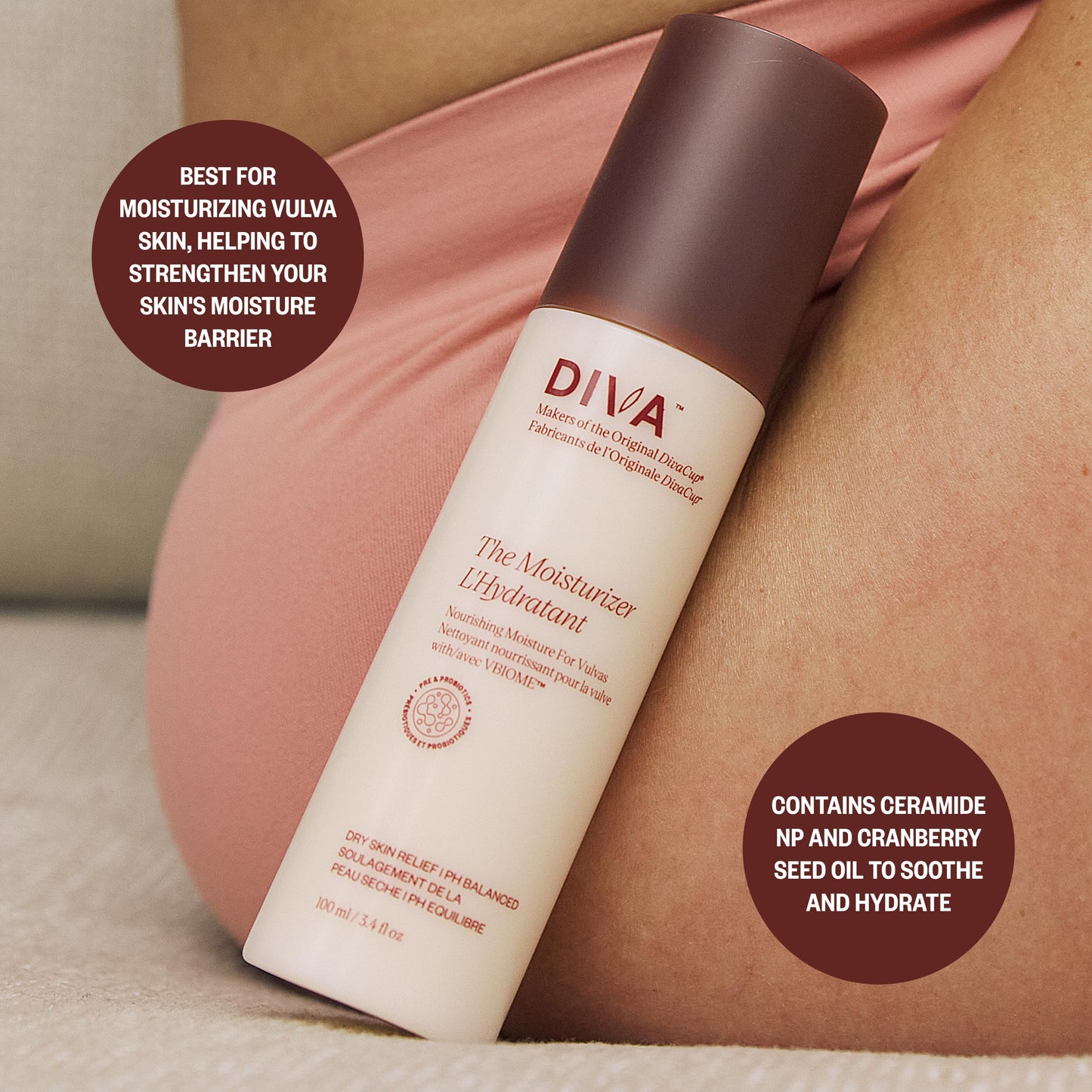 DIVA Moisturizer - Gentle & Luxe Texture - Fragrance-Free & Plant-Based Formula to Instantly Prevent Itchiness - Helps Support Moisture Barrier & Healthier Microbiome - 100 mL