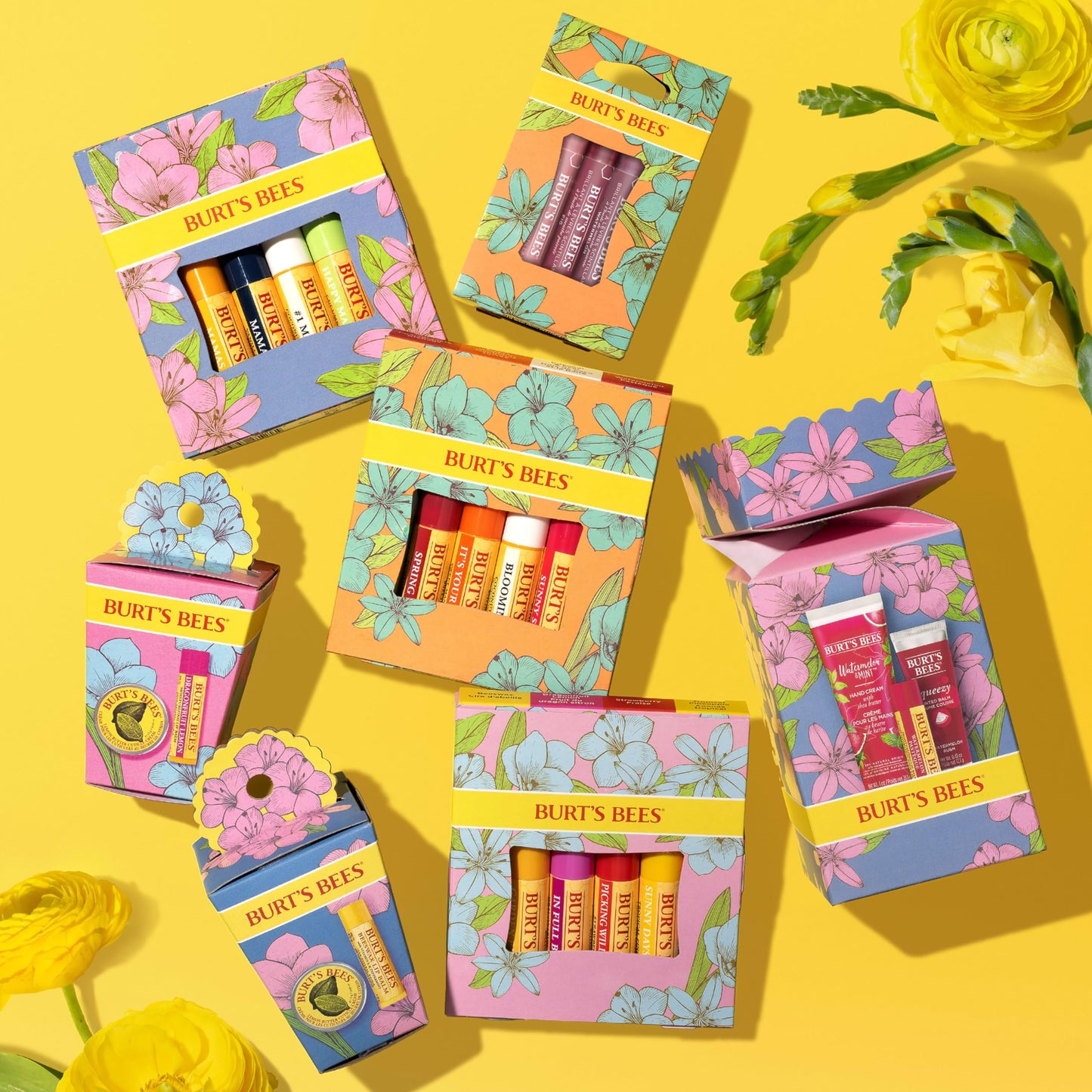 Burt's Bees Mothers Day Gifts for Mom, 3 Self Care Products, You're One in a Melon - Watermelon & Mint Hand Cream, Watermelon Lip Balm & Rush Squeezy Tinted Lip Balm (Packaging May Vary)