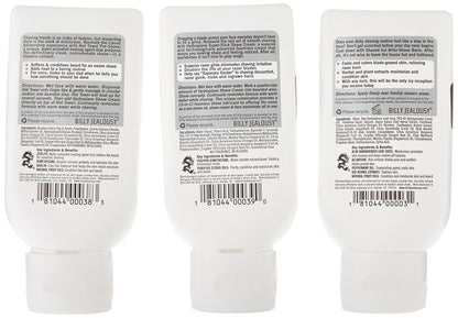 Billy Jealousy Shave3some Travel-Size Trio Shaving Kit for Men with Heating Pre-Shave, Super Slick Shave Cream and Cooling After-Shave, Citrus Scent, 3 Fl Oz Each