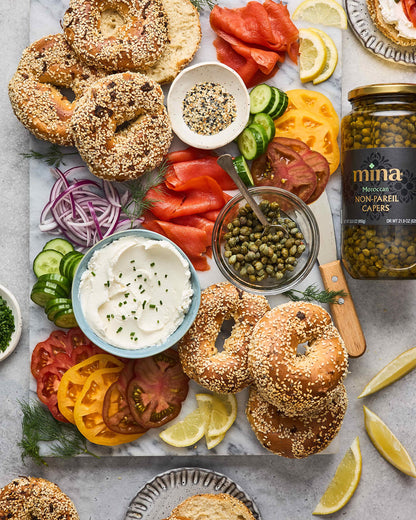 Mina Capers Non Pareil 7 oz, Perfect Mediterranean Seasoning or Garnish, Moroccan Capers Jar, Made with only Caper, Water, Vinegar and Sea Salt, Non GMO, Keto, Vegan, Gluten Free