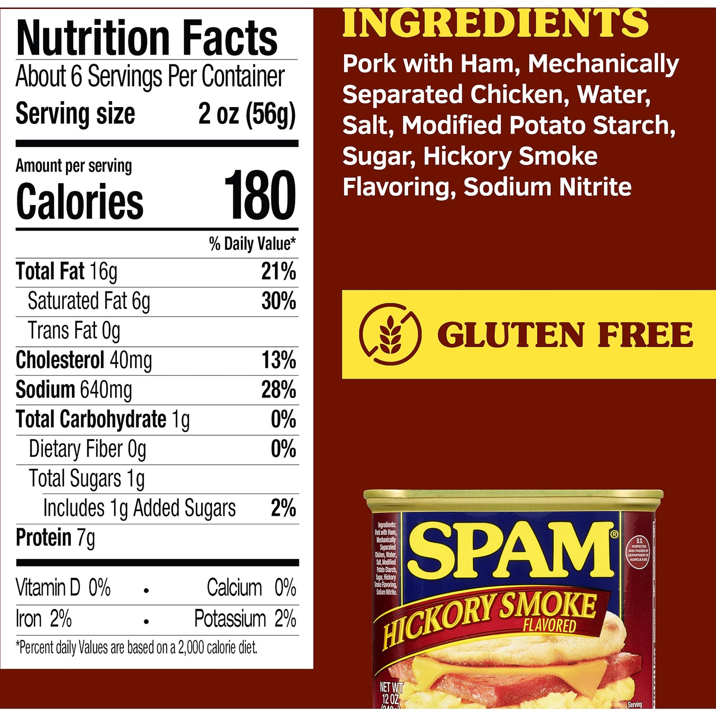 Spam Hickory Smoke, 12 Ounce Can