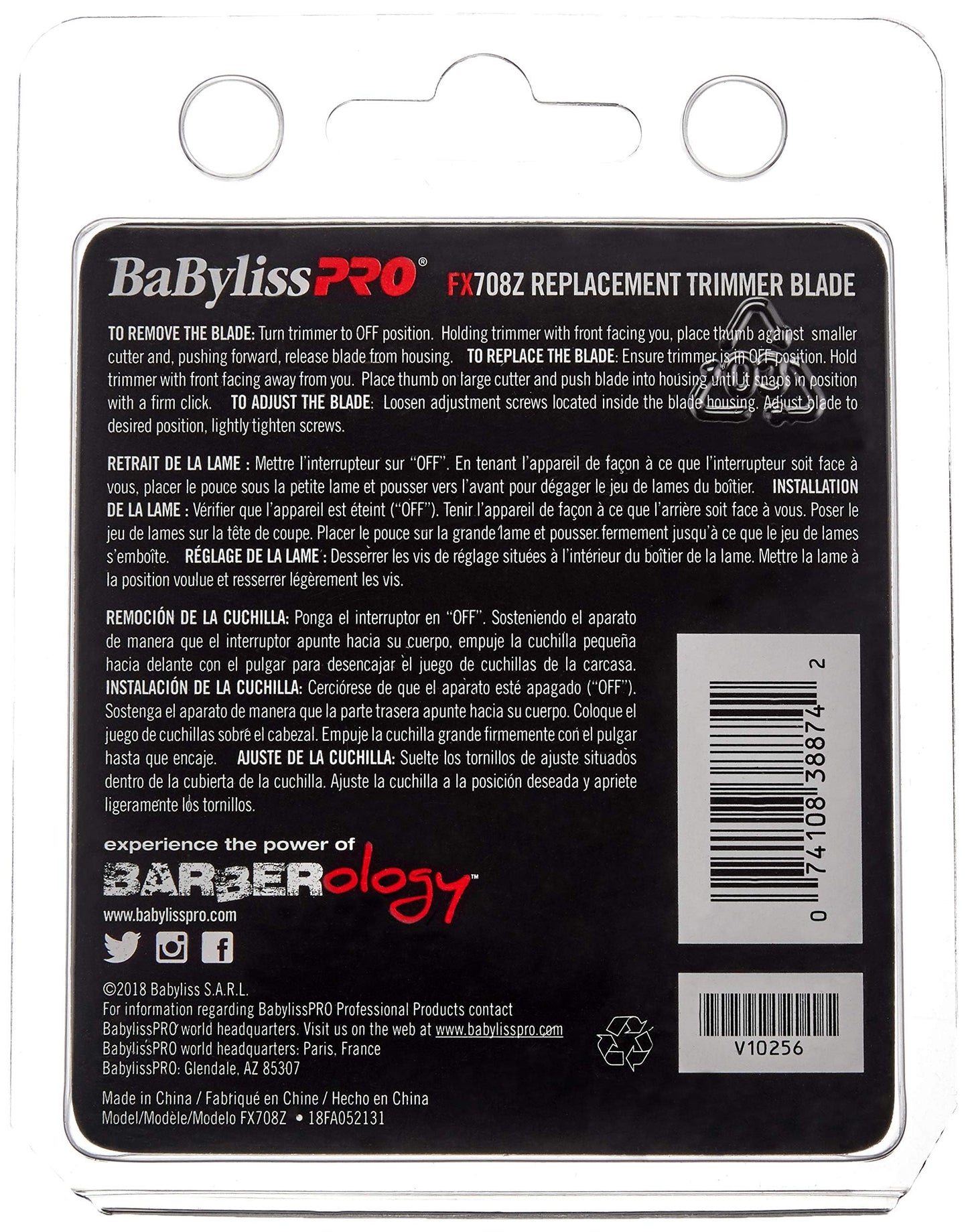 Barberology FX708Z Stainless Steel Replacement T-Blade for FX788RG and FX788S