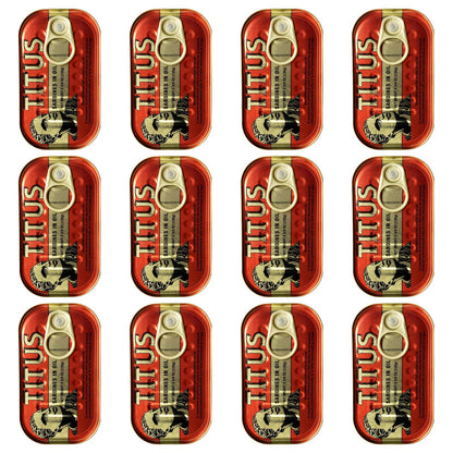 Univer TITUS Meaty Sardines Enveloped in Soybean Oil, Source of Omega-3 Fatty Acids, Pack of 12