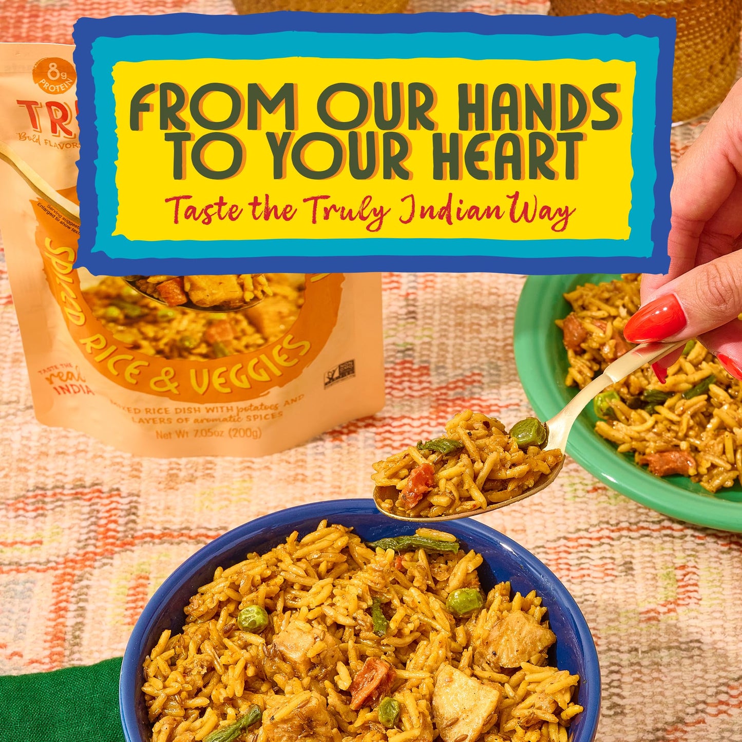 Truly Indian Bombay Biryani Rice 6-Pack | Long-Grain, Aged Basmati Rice | Authentic Traditional Indian Food, Rice Dishes Made With Locally Grown Ingredients | Ready to Eat, Vegan, Microwaveable Meal