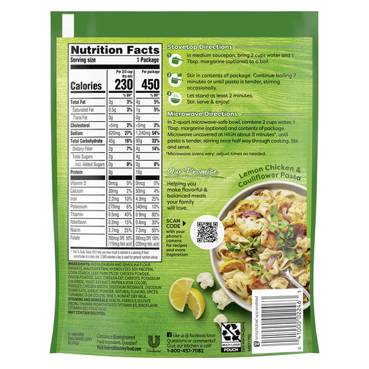 Knorr Pasta Sides Chicken Fettuccine Pack of 12 For Delicious Quick Pasta Side Dishes No Artificial Flavors or Preservatives 4.3 oz