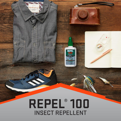 Repel 100 Insect Repellent, 4 Ounces, With DEET, 10-Hour Protection Long-Lasting Insect Repellent Pump Spray Repels Mosquitoes, Ticks, Gnats, Biting Flies, Chiggers And Fleas