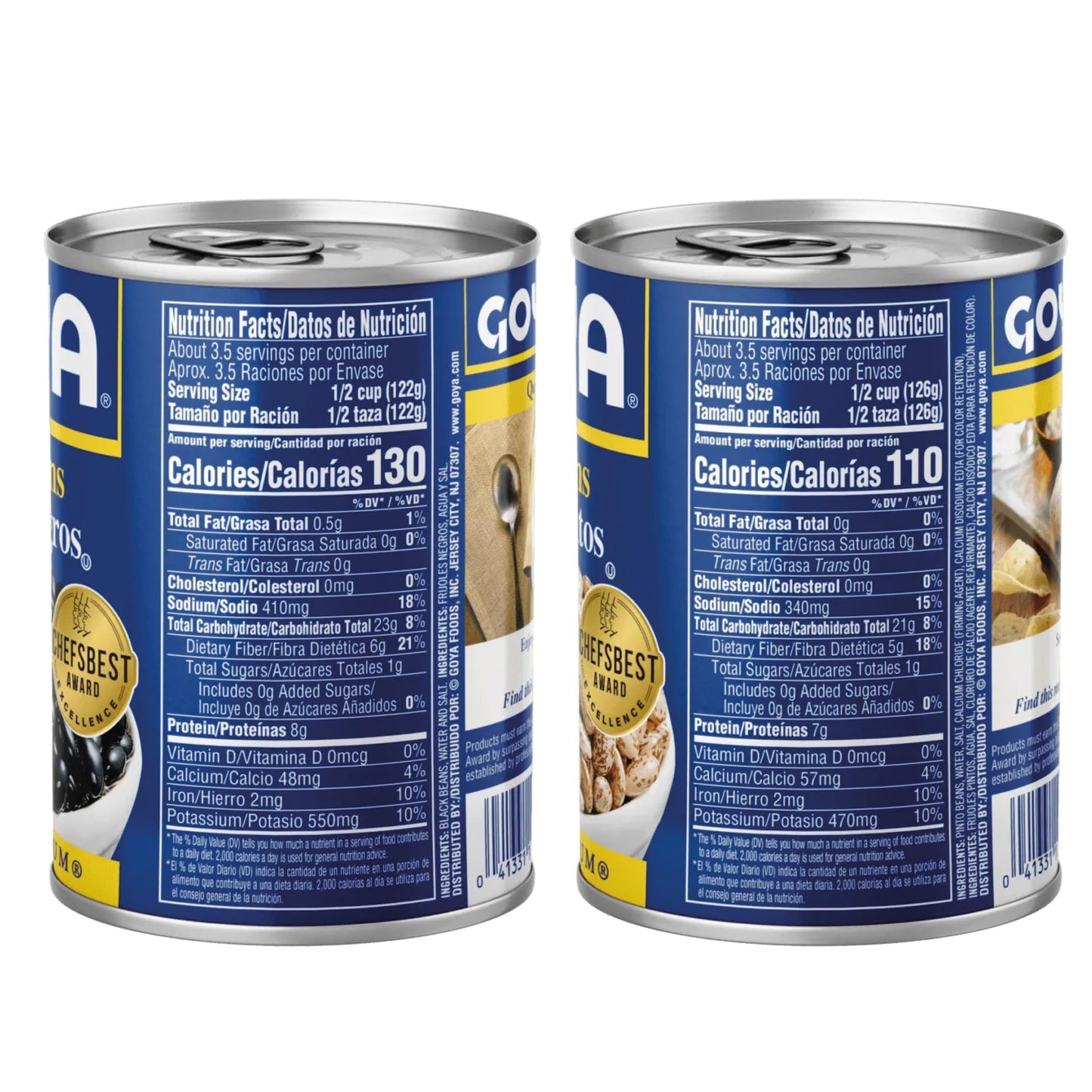 Goya Canned Beans Variety Pack, Black Beans & Pinto Beans, Pantry Staples for Soups, Rice Dishes & Everyday Meals, 15.5oz Each