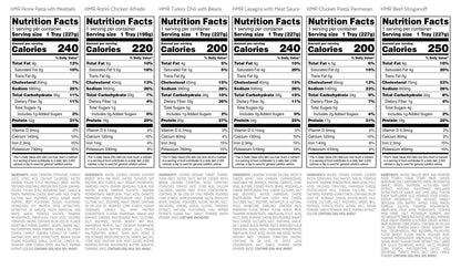 HMR Customer Favorites Entrée Pack | Ready to Eat Meals – Shelf Stable, No Refrigeration | Prepared Meals for Lunch or Dinner | 6 Premade, High-Protein, Low-Calorie | 7–8 oz Microwave-Ready