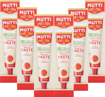 Mutti Double Concentrated Organic Tomato Paste (Doppio Concentrato), 6.5 oz. | 6 Pack | Italy’s #1 Brand of Tomatoes | Tube Tomato Paste | Vegan Friendly & Gluten Free | No Additives or Preservatives