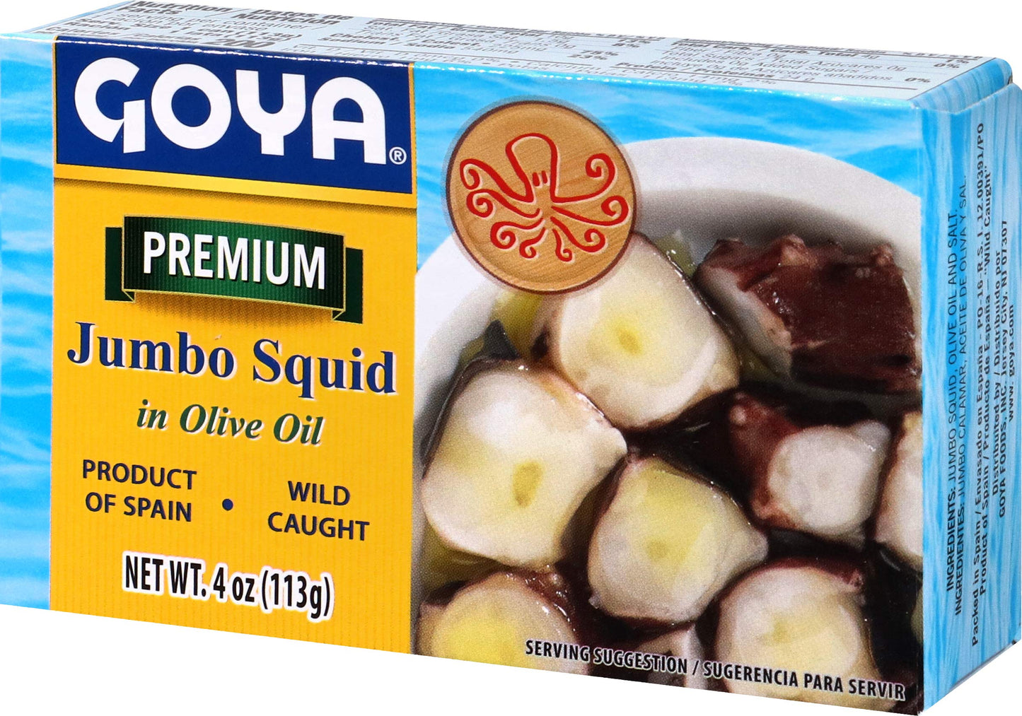Goya Foods Octopus Style Squid Pieces in Olive Oil, 4 Ounce (Pack of 25)