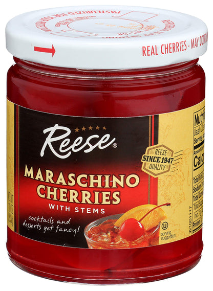 Reese Red Maraschino Cherries with Stems 10oz (Pack of 1)