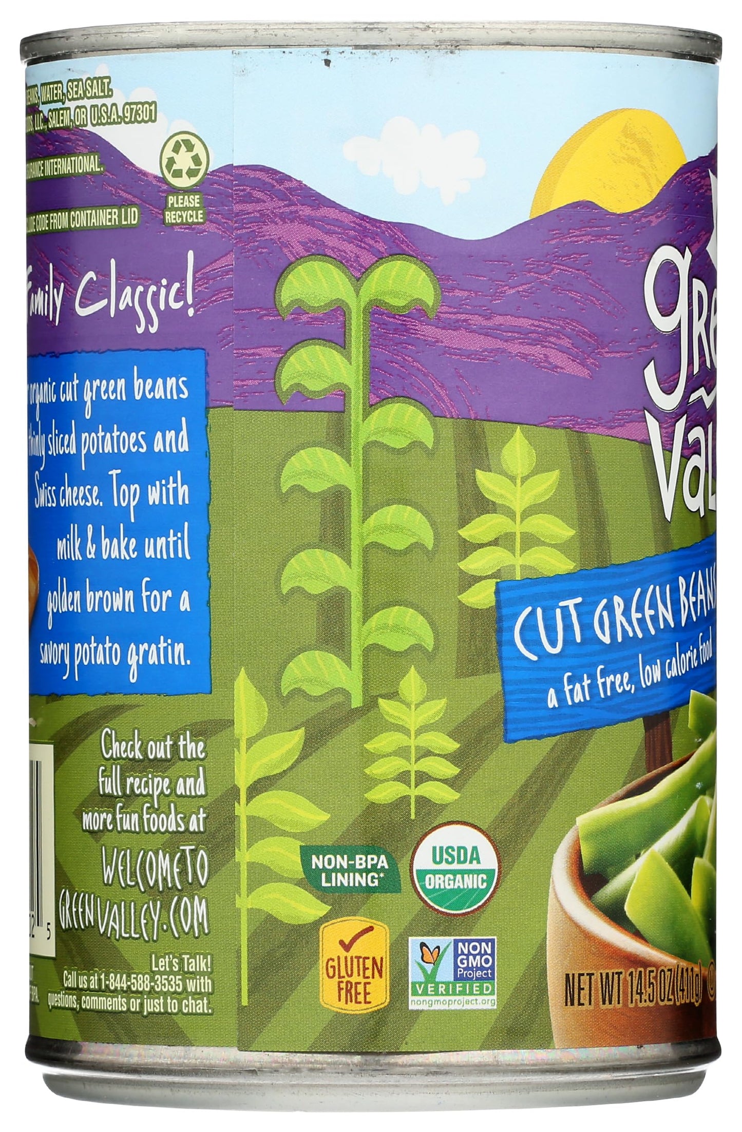 GREEN VALLEY Organic Cut Green Beans, 14.5 OZ