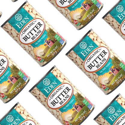 Eden Organic Butter Beans, (Baby Lima Beans), No Salt Added, USA Grown, Non GMO, 15 oz (12-Pack)