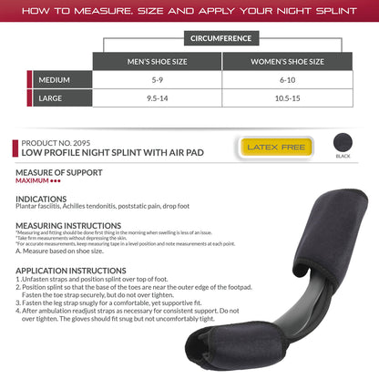 OTC Night Splint, Low-Profile, Airform Pads, Medium