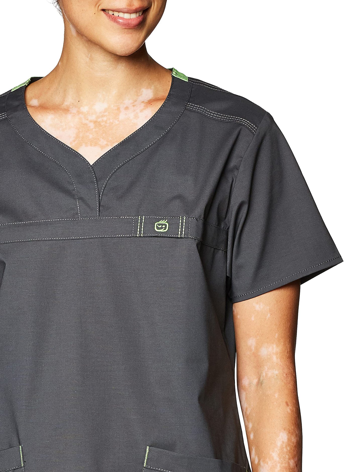 WonderWink Women's Wonderflex Patience Scrub Top, Charcoal, X-Large