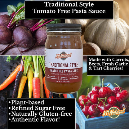 KC Natural | Traditional Style Tomato Free Pasta Sauce | 280mg Sodium (1-pack, 1.00)