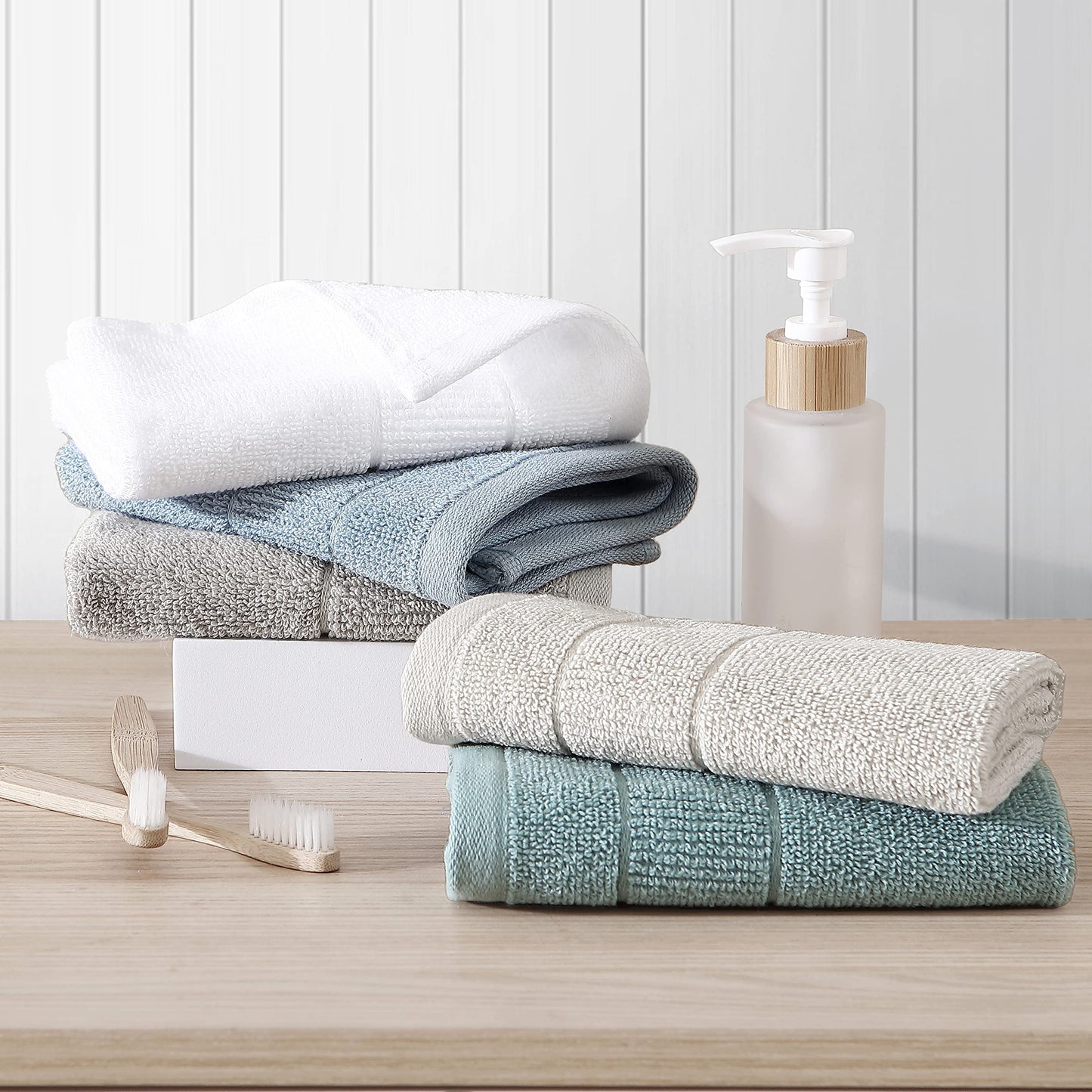 Tommy Bahama - Washcloths, Soft & Absorbent Cotton Towels, Fade Resistant, Oeko-Tex Certified (Island Retreat White, 12 Piece)